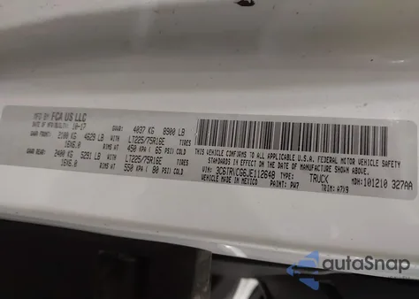 2018 Ram Promaster 2500 High Roof 136 Wb z USA, uszkodzony, nr VIN 3C6TRVCG6JE112648